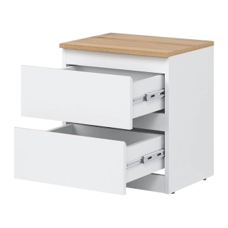 Skříňka BORROMEO, bílá/dub evoke