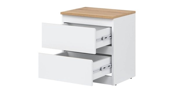 Skříňka BORROMEO, bílá/dub evoke