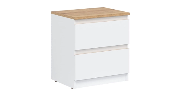 Skříňka BORROMEO, bílá/dub evoke