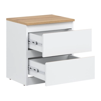 Skříňka BORROMEO, bílá/dub evoke