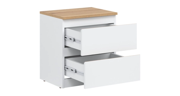 Skříňka BORROMEO, bílá/dub evoke