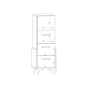 Skříňka LEPON 45N, dub artisan/bílá/zelená