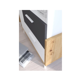 Skříňka LEPON 45W, dub artisan/bílá/grafit, 5 let záruka