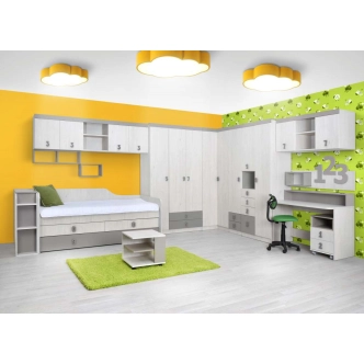 Skříňka STUKIN 1, dub bílý/moca