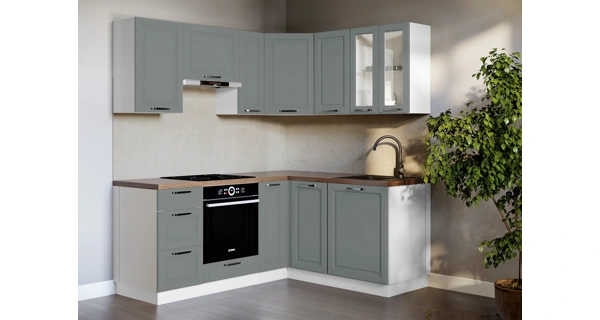 SNOW, dolní skříňka 60H/2D, korpus bílý, dvířka šedé MDF