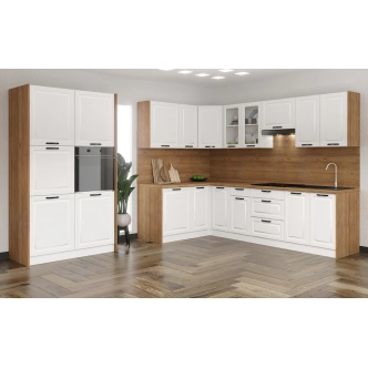 SNOW, dolní skříňka se 3 šuplíky 80H/3S, korpus bílý, dvířka bílé MDF