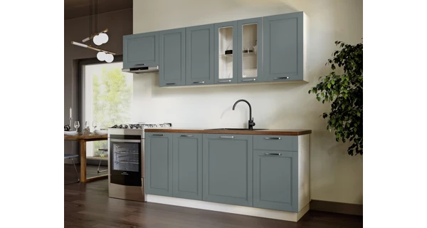 SNOW, horní skříňka 40B, korpus bílý, dvířka šedé MDF