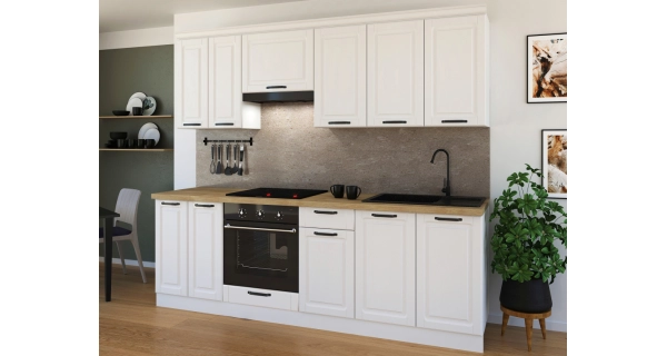 SNOW, horní skříňka 60B/1D, korpus bílý, dvířka bílé MDF