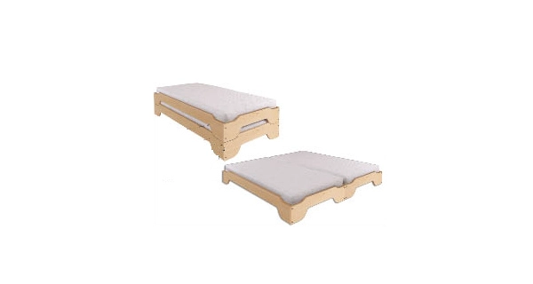 Stohovatelná postel CORAZON, 90x200, masiv borovice, moření: ...