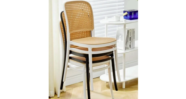 Stohovatelná židle KALGAR, černá/béžová