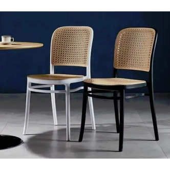 Stohovatelná židle KALGAR, černá/béžová