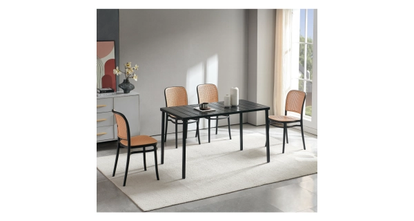 Stohovatelná židle KALGAR, černá/béžová