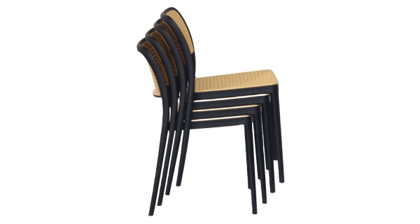 Stohovatelná židle LENOMA TYP 1, černá/béžová