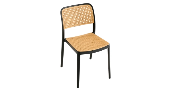 Stohovatelná židle LENOMA TYP 1, černá/béžová