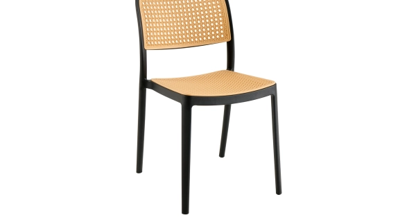 Stohovatelná židle LENOMA TYP 1, černá/béžová