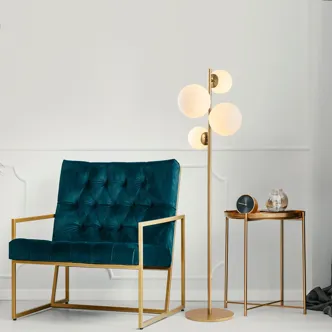 Stojací lampa TELLON 4xE14 33x162 cm, zlatá