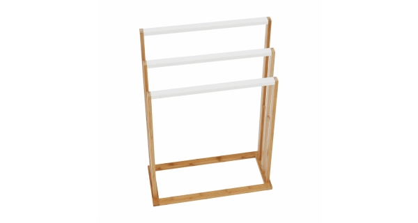 Stojan na ručníky NEMOKOW, přírodní/bílá