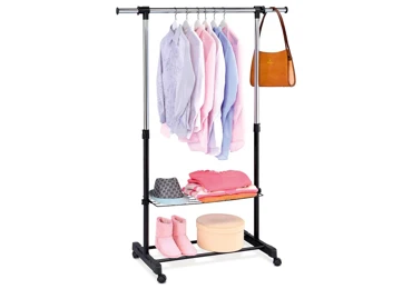 Stojan na šaty MEDFORD, chrom/černá