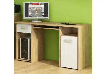 Studentský PC stůl NELLORE 1, craft zlatý/craft bílý