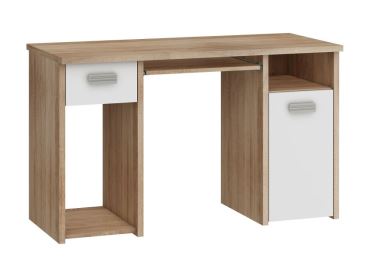 Studentský PC stůl NELLORE 1, dub sonoma/bílá
