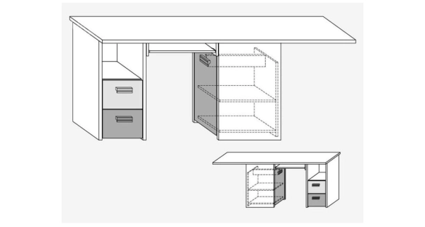 Studentský PC stůl NELLORE 2, univerzální, craft bílý/grafit, 5 let záruka