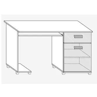 Studentský pokoj KEATING, bílá/černý lesk 