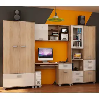 Studentský pokoj KEATING, dub sonoma/bílý lesk 