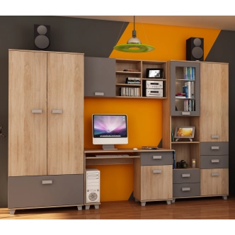 Studentský pokoj KEATING, dub sonoma/grafit, 5 let záruka