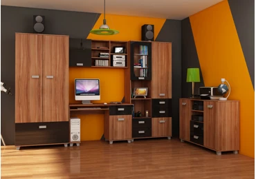 Studentský pokoj KEATING, švestka/černý lesk