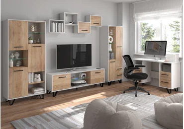 Studentský pokoj PRUDHOE 2, bílá/dub sonoma