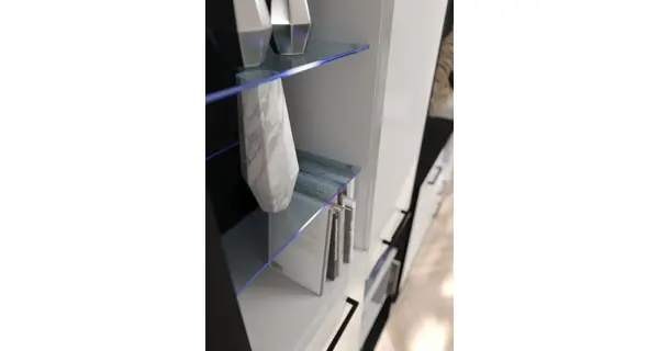 Studentský pokoj PRUDHOE 2, černá/bílý lesk