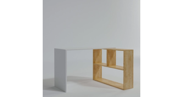 Studijní stůl ANDOR, pravý, dub/bílá