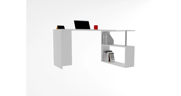 Studijní stůl ANETTE, pravý, bílá