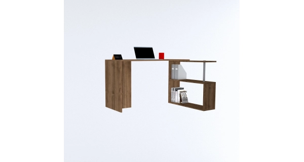Studijní stůl ANETTE, pravý, vlašský ořech