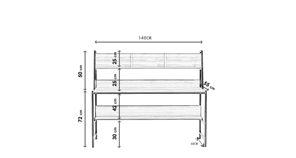 Studijní stůl ANGELIKA, vlašský ořech