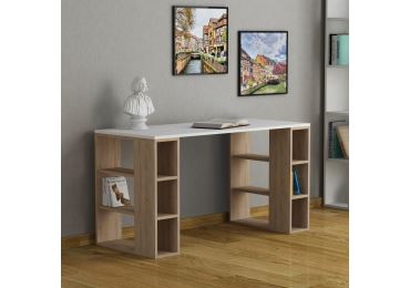 Studijní stůl ANITRA, bílá/dub
