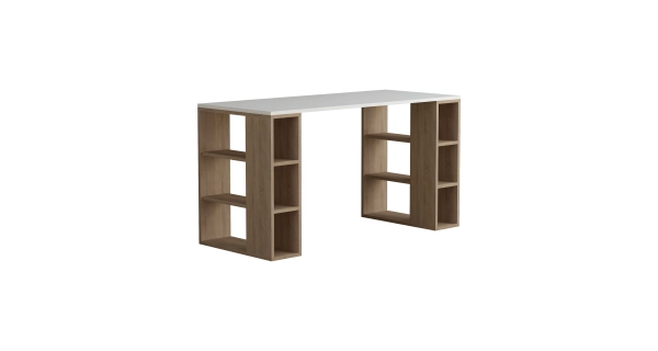 Studijní stůl ANITRA, bílá/dub