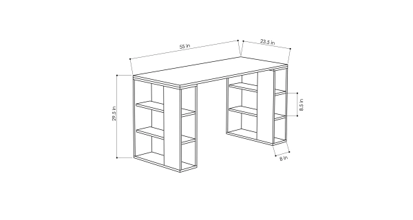 Studijní stůl ANITRA, bílá/dub