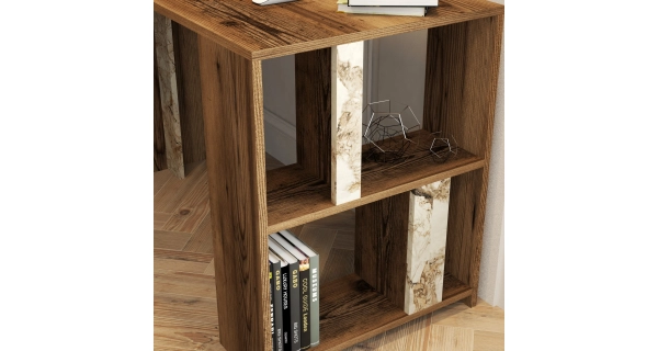 Studijní stůl BEPPO, vlašský ořech/bílý mramor