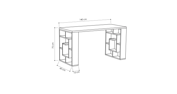 Studijní stůl BORRA-BORA, bílá/dub