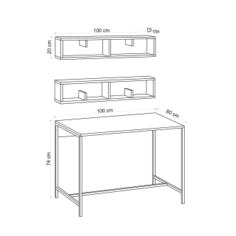 Studijní stůl CAMERON, dub