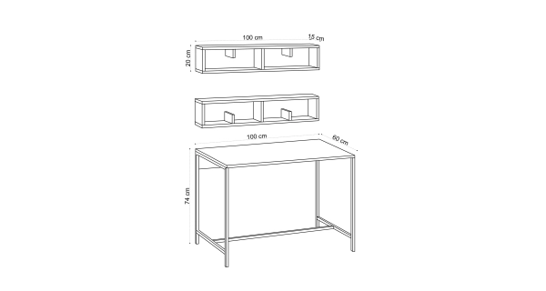 Studijní stůl CAMERON, dub