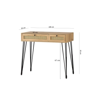 Studijní stůl COLYN, dub/černá