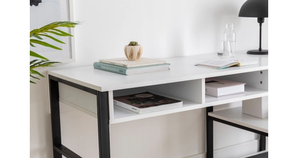 Studijní stůl CONRAD, bílá/černá