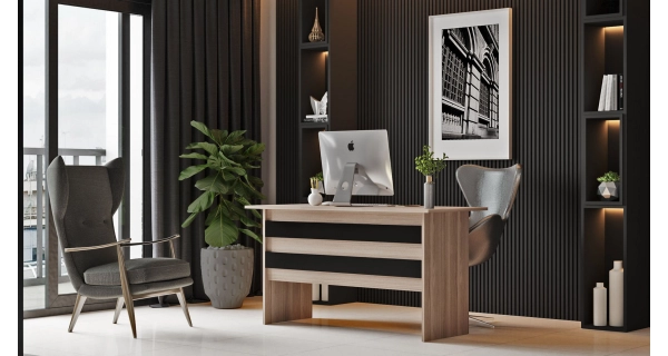 Studijní stůl DENICE, dub/černá