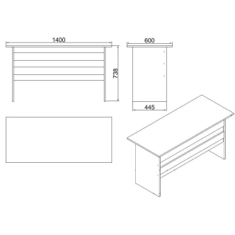 Studijní stůl DENICE, dub/černá
