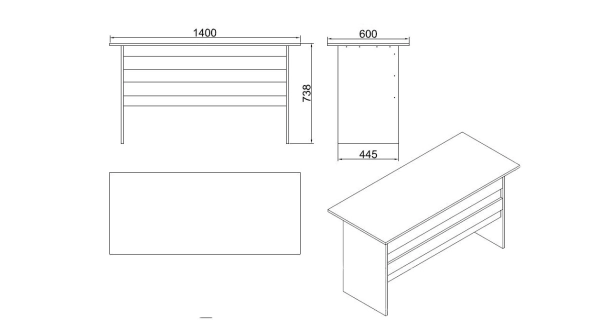 Studijní stůl DENICE, vlašský ořech/antracit