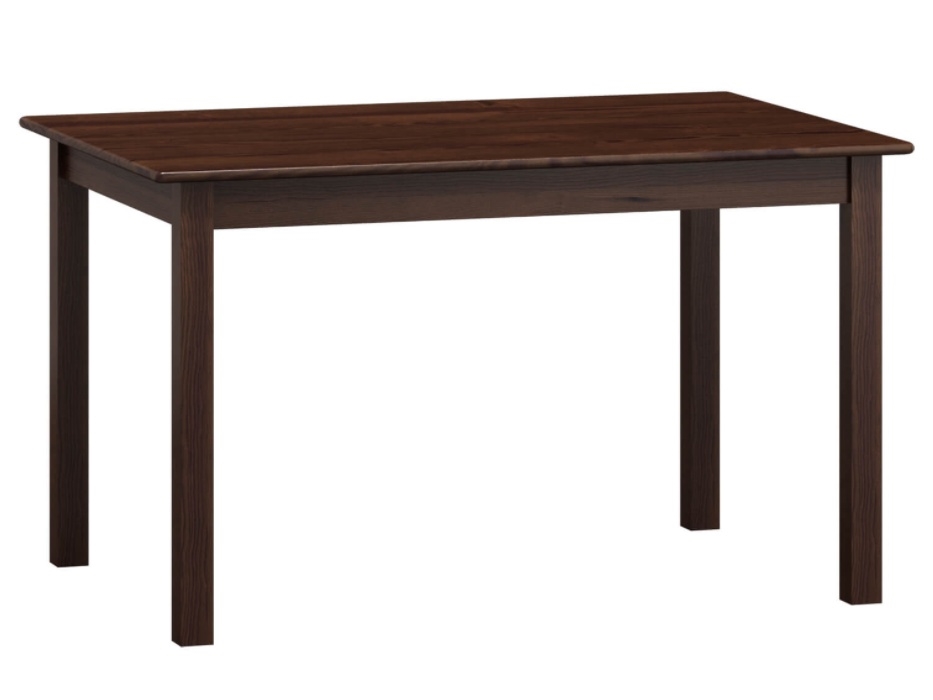 Stůl DASHEN 8, 120/150 x 60 cm, masiv borovice, moření ořech