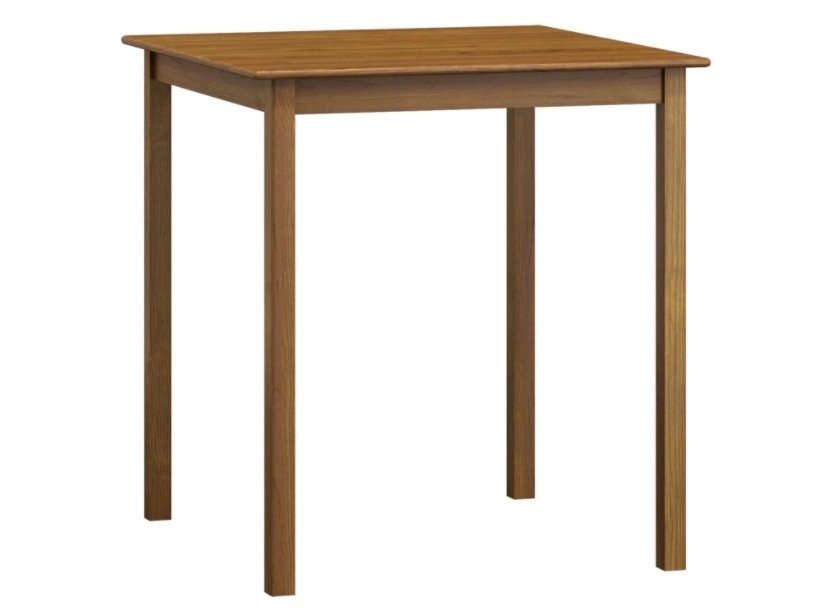 Stůl DASHEN 2, 70 x 70 cm, masiv borovice, moření dub