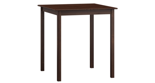 Stůl DASHEN 2, 70 x 70 cm, masiv borovice, moření ořech